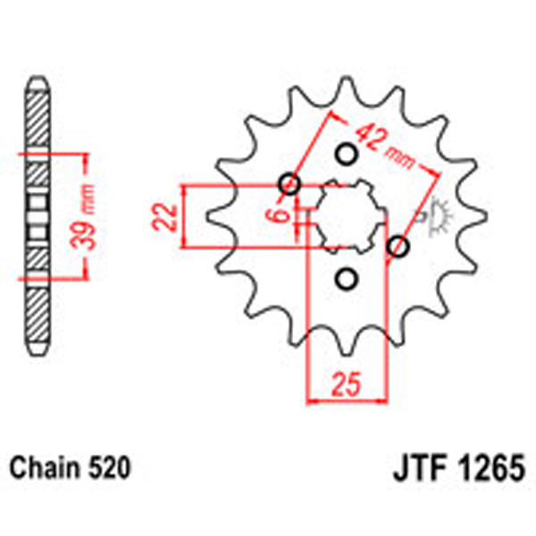 JT JT Gear Box Sprockets G/B 1265/265-14T HON DUAL COMBINATION